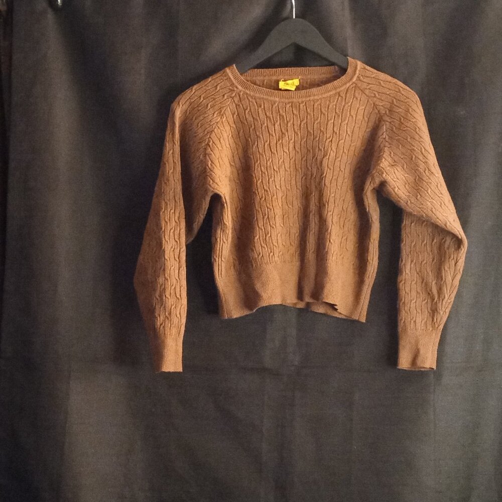 DAISY Sweater Size S Brown Knit Crop Sweater